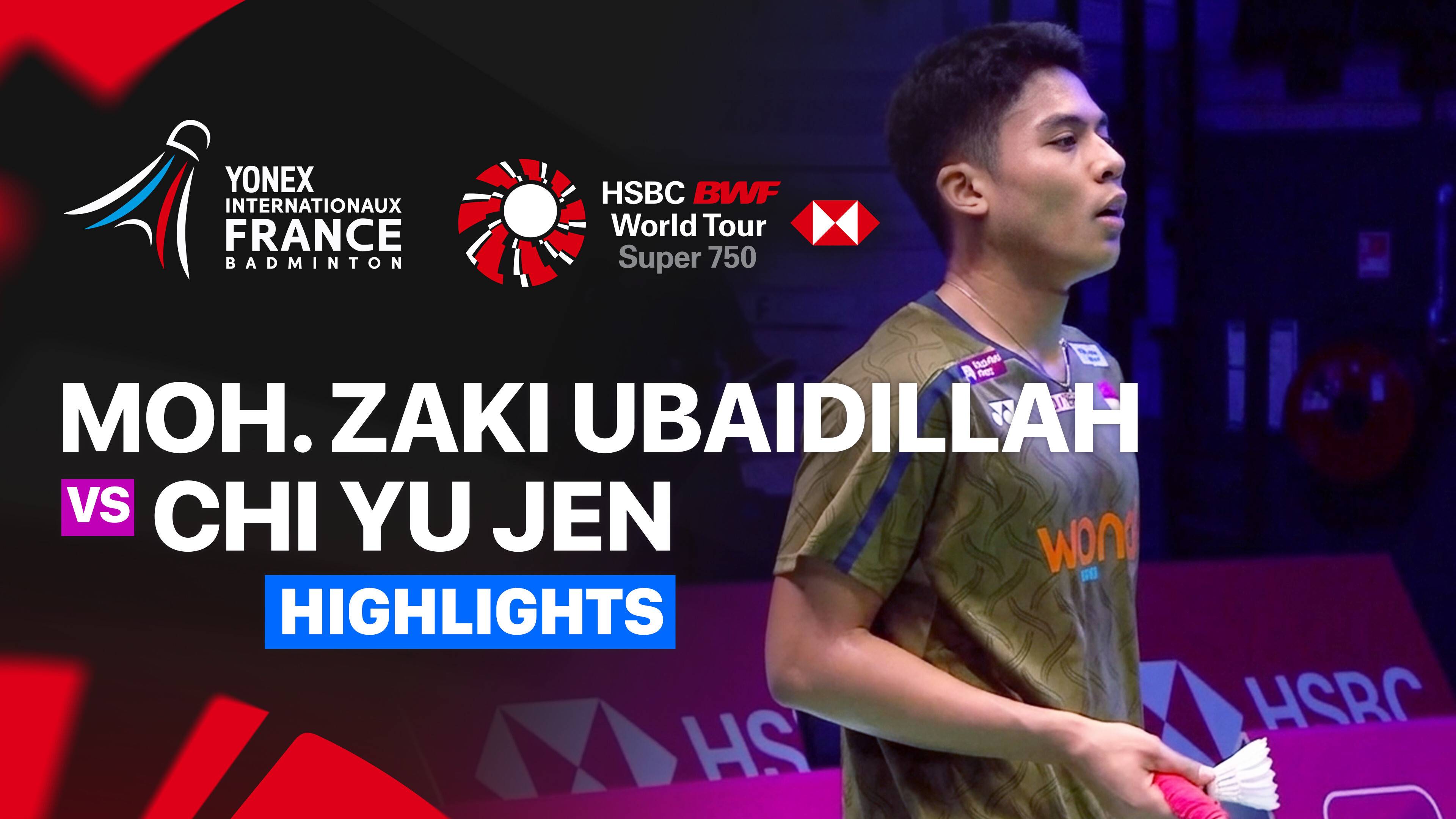 Moh. Zaki Ubaidillah (INA) vs Chi Yu Jen (TPE) - Men's Singles Quarterfinal | YONEX French Open 2026