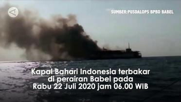 Kapal Bahari Indonesia terbakar di perairan Babel