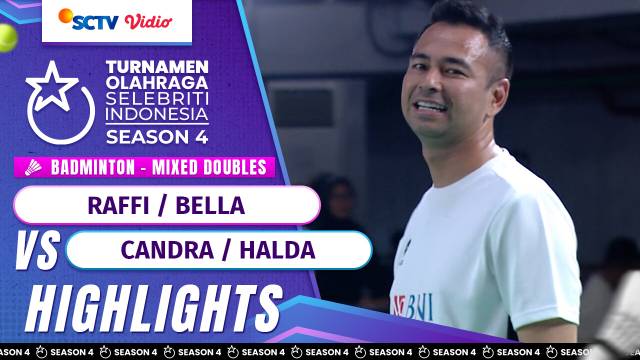 Raffi Ahmad/Bellaetrix VS Candra Wijaya/Halda Rianta | Highlights Bulutangkis - TOSI Season 4