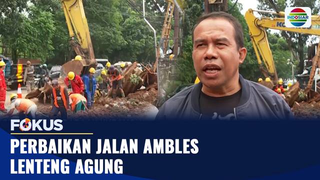 Masih Diperbaiki Tapi Jalan Ambles di Lenteng Agung Mulai Bisa Dilewati | Fokus