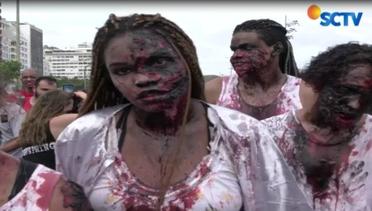 Puluhan Zombie Rayakan Hari Kematian di Pantai Copacabana - Liputan6 Petang