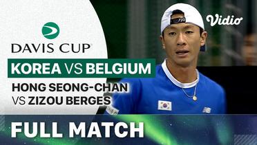 Full Match | Korea vs Belgium - Day 2 | Hong Seong-chan vs Zizou Berges | Davis Cup 2023