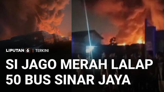50 Bus Sinar Jaya Kebakaran di Bekasi, Pemadaman Terkendala Sumber Air | Liputan 6