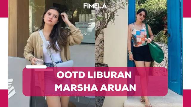 Potret Marsha Aruan Mix and Match Celana Pendek saat Liburan