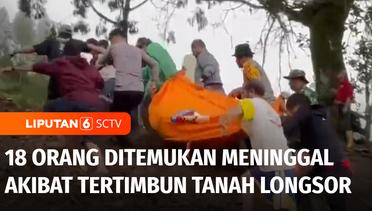 Longsor di Tana Toraja, 18 Orang Ditemukan Meninggal Akibat Tertimbun Tanah Longsor | Liputan 6