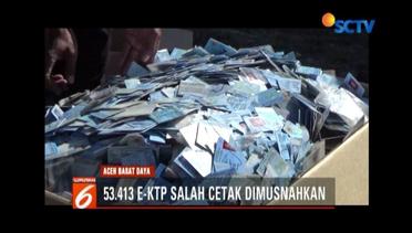 Hindari Kecurangan Jelang Pemilu, Puluhan Ribu e-KTP Salah Cetak di Aceh Barat Daya Dimusnahkan - Liputan 6 Pagi
