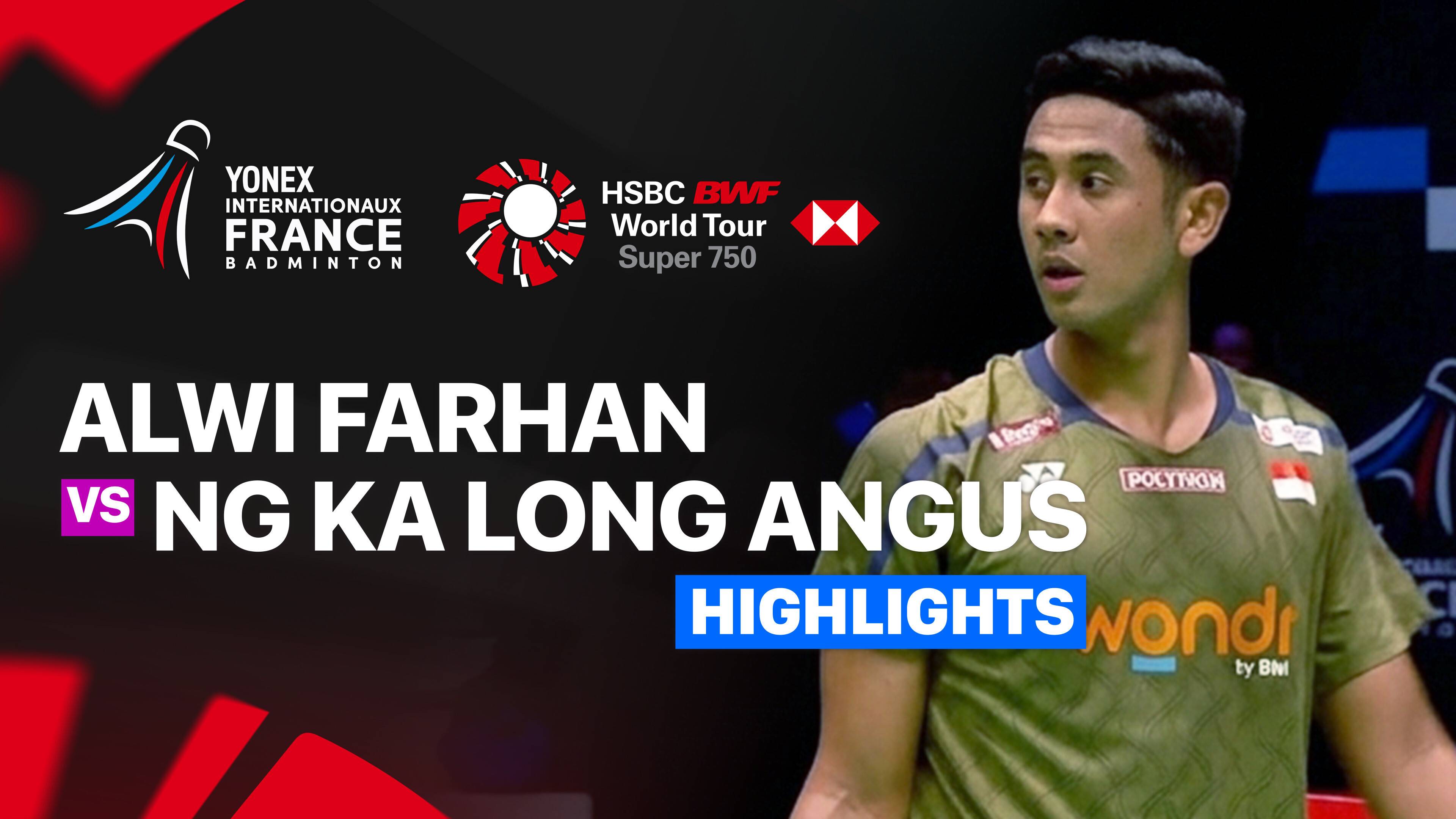 Alwi Farhan (INA) vs Ng Ka Long Angus (HKG) - Men's Singles Round of 16 | YONEX French Open 2026