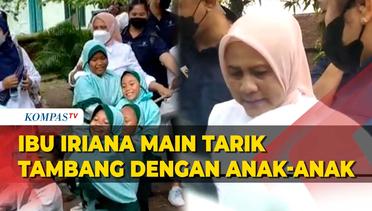 Seru! Ibu Iriana Jokowi Main Tarik Tambang Bersama Anak-anak di Klaten