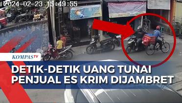 CCTV Rekam Detik-Detik Pedagang Es Krim di Bekasi Dijambret! Uang Tunai Jutaan Rupiah Raib!