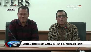 Redaksi Tirto.id Minta Maaf ke TKN Jokowi-Ma'ruf Amin