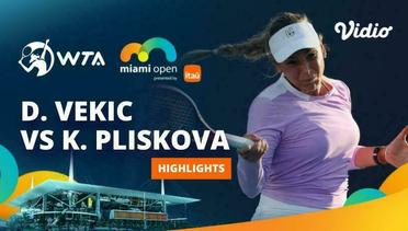 Donna Vekic vs Karolina Pliskova - Highlights | WTA Miami Open 2024