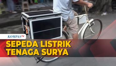 Kreatif! Didik Rakit Sepeda Listrik Tenaga Surya dari Barang Bekas