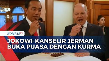 Momen Jokowi Ditemani Kanselir Jerman Olaf Scholz Buka Puasa dengan Kurma!