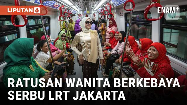 Ratusan Wanita Peringati Hari Kebaya Nasional di LRT Jakarta