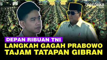 Langkah Gagah Prabowo & Tatapan Tajam Gibran Depan Ribuan Pasukan TNI di Batujajar