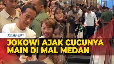 Momen Jokowi Ajak Cucunya Main di Mal di Kota Medan