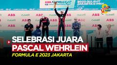 Selebrasi Pascal Wehrlein Setelah  Raih Juara Formula E 2023 Jakarta