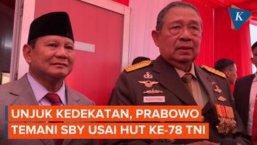 Momen Prabowo Subianto Temani SBY Usai Acara Perayaan HUT ke-78 TNI