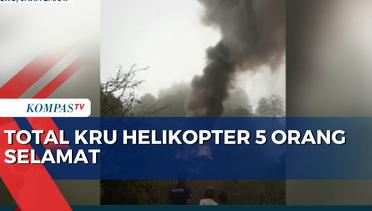 Video Amatir Helikopter TNI AD Jenis Bel 412 Jatuh di Perkebunan Teh Bandung