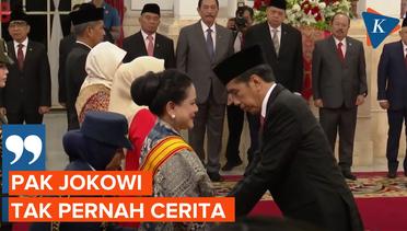 Senyum Iriana Saat Diberi Tanda Kehormatan oleh Jokowi