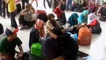 Ribuan Pemudik Padati Stasiun Gubeng Surabaya