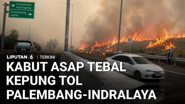 Kebakaran Lahan Picu Kabut Asap Pekat di Tol Palembang-Indralaya, Jarak Pandang 20 Meter | Liputan 6
