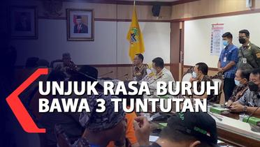 Unjuk Rasa Buruh di Semarang Bawa 3 Tuntutan