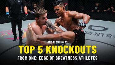Top 5 Knockouts From ONE: EDGE OF GREATNESS Athletes | ONE Highlights