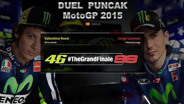 Duel Puncak Rossi vs Lorenzo di MotoGP Valencia 2015
