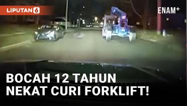 Edan! Bocah 12 Tahun Kejar-kejaran dengan Polisi Usai Curi Forklift