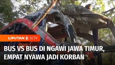 Tragis! Dua Bus Saling Tabrakan Menewaskan Empat Orang, Diduga Hindari Pejalan Kaki | Liputan 6