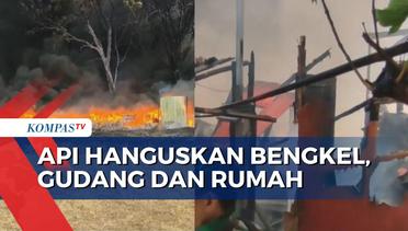 Detik-Detik Kebakaran Bengkel, Gudang Barang Bekas Hingga Bangunan Rumah di Cirebon