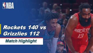 Match Highlight | Houston Rockets 140 vs 112 Memphis Grizzlies | NBA Regular Season 2019/20