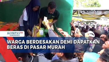 Warga Gorontalo Rela Berdesakan Demi Mendapatkan Beras di Pasar Murah