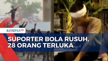 Rekaman Amatir Suporter Sepak Bola Ricuh di  Stadion Gelora Joko Samudro Gresik