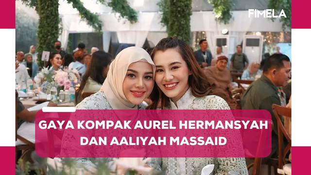 Gaya Kompak Aurel Hermansyah dan Aaliyah Massaid Kenakan Busana Serba Hijau Mint