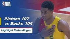 NBA I Cuplikan Pertandingan : Bucks 107 vs Pistons 104