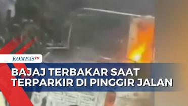 Parkir Pinggir Jalan, Bajaj Terbakar di Pluit Raya Jakarta Utara