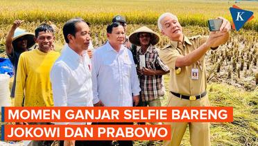Kunjungi Jateng, Ganjar Pranowo Selfie Bersama Presiden Jokowi dan Prabowo Subianto