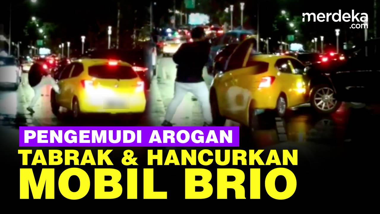 Brutal Pengemudi Fortuner Tabrak Dan Hancurkan Brio Polisi Turun
