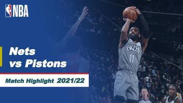 Match Highlight | Brooklyn Nets vs Detroit Pistons | NBA Regular Season 2021/22