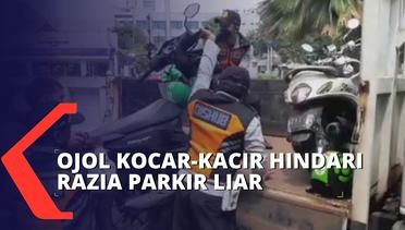 Ojol Kocar-kacir Hindari Razia Parkir Liar di Kawasan Jakarta Pusat