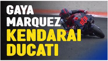 Gaya Marc Marquez Saat Tunggangi Motor Barunya Bersama Ducati