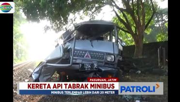 Mengenaskan, Kereta Api Tabrak Minibus di Pasuruan - Patroli