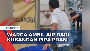 Kesulitan Air, Warga di Perumahan Bali Indah Bekasi Ambil Air dari Kubangan Pipa PDAM