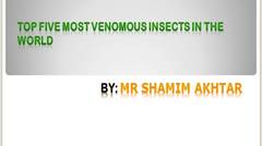 Five Most Venomous Insects with Mr Shamim Akhtar