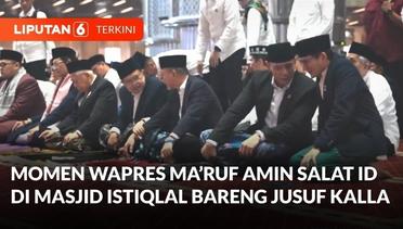 Momen Wapres Ma'ruf Amin Salat Iduladha di Masjid Istiqlal Bareng Jusuf Kalla | Liputan 6