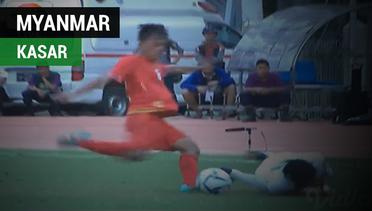 Bek Myanmar Tendang Bola ke Punggung Pemain Timnas U-19 Ini