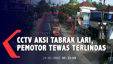 Terekam CCTV, Truk Tabrak Lari Pemotor Hingga Tewas di Blitar