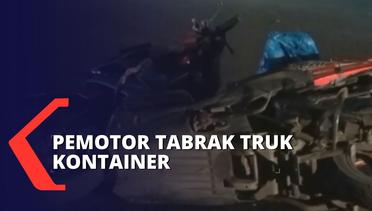 Diduga Mengantuk, Pemotor Tabrak Truk Kontainer di Jakarta Barat